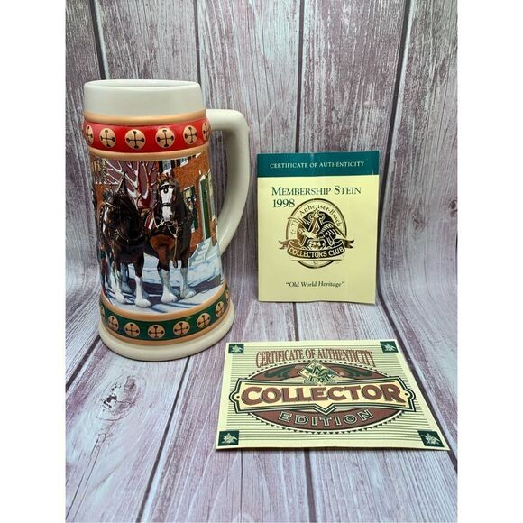 1998 Budweiser Holiday Stein - Hometown Holiday Old World Heritage     - Picture 7 of 12